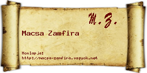 Macsa Zamfira névjegykártya